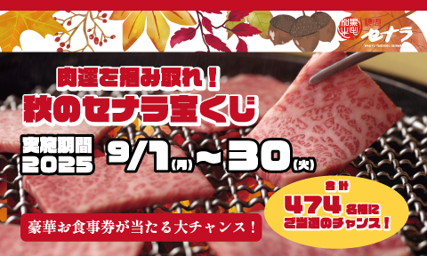 焼肉セナラの秋の宝くじ